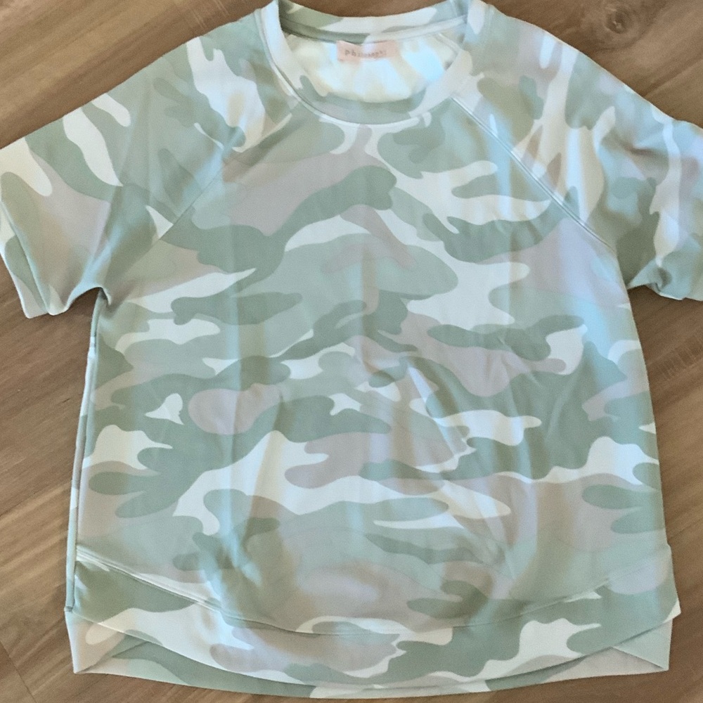 Philosophy Mint Green & White Camo Short Sleeve Tee